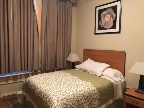 旧金山波士顿酒店 的酒店客房设有床和窗户。