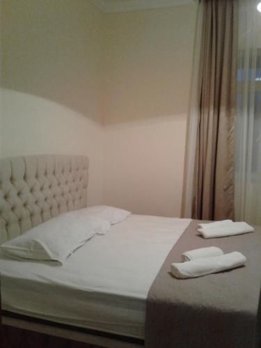 高尼奥Gonio Apsaros House的床上有两条白色毛巾