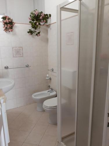 阿莱齐奥Casa vacanze Alezio的一间带卫生间和水槽的浴室