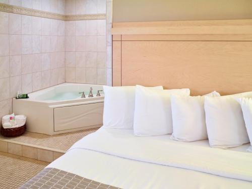 伯恩斯维尔明尼阿波利斯南部/伯恩斯维尔生活酒店的一间卧室配有一张床和浴缸