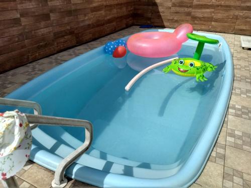 塞拉Casa Temporada的玩具浴缸,里面坐着青蛙