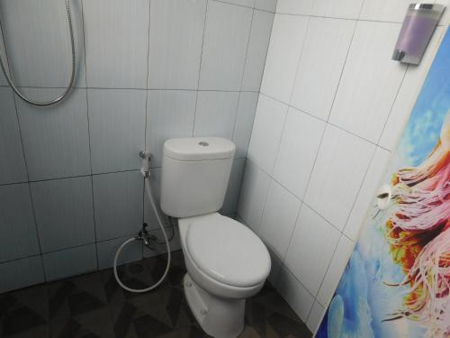 丹戎潘丹Belitung Backpacker的一间带卫生间和淋浴的浴室