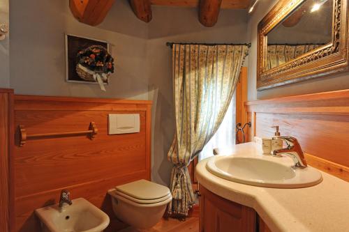 博尔诺L’Invólt Mountain Lodge的浴室配有白色水槽和卫生间。