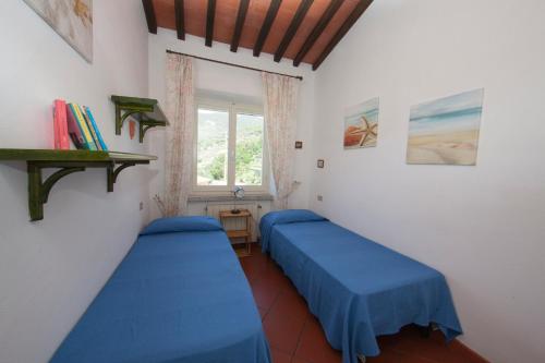 La GuardiaL'Oleandro Colle D'Orano的一间卧室设有两张床和窗户。