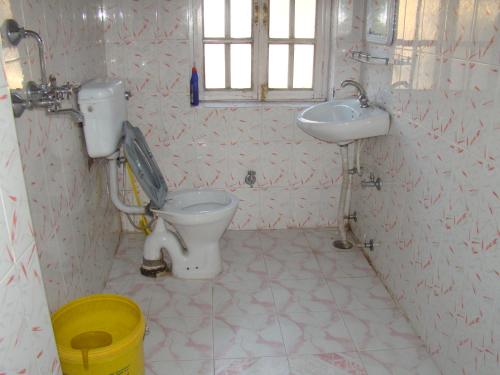 列城Gakhil guest house的一间带卫生间和水槽的浴室