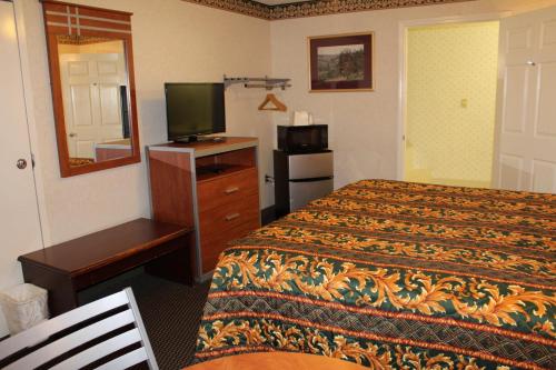 纳什维尔苹果安妮旅馆的酒店客房,配有床和电视