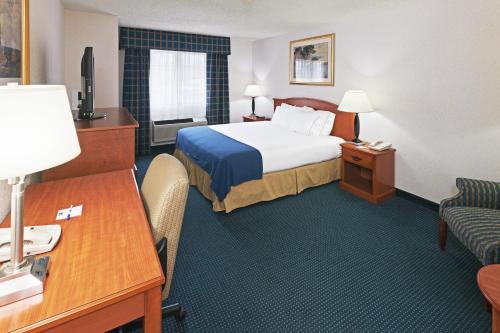 圣达菲圣达菲塞里略斯智选假日酒店的配有一张床和一张书桌的酒店客房