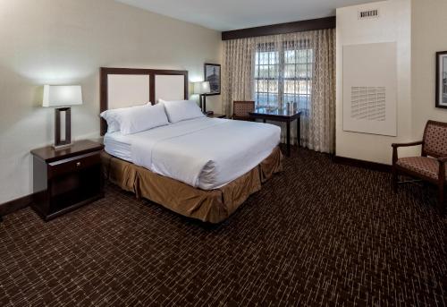 戴德伍德戴德伍德大山假日酒店度假村的酒店客房带一张大床和一把椅子