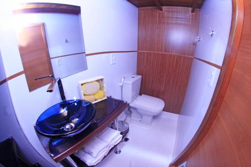 马瑙斯MV Desafio的一间带水槽和卫生间的小浴室