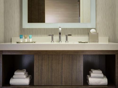 芝加哥凯悦中心芝加哥壮丽大道酒店的一间带水槽和镜子的浴室