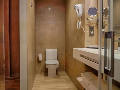 Adamuz圣安德烈斯旅馆的一间带卫生间和水槽的浴室