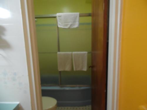 Tazewell塔兹韦尔汽车旅馆 的带浴缸、卫生间和毛巾的浴室