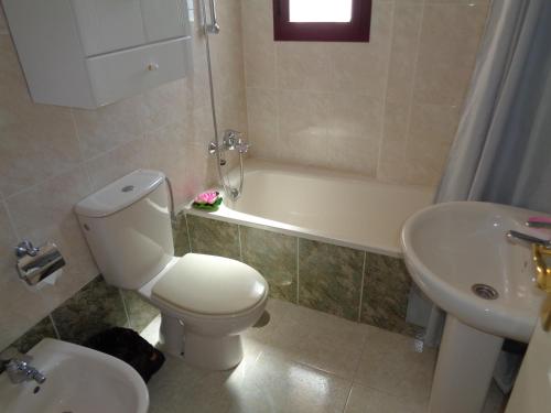 卡尔佩Edificio Zafiro的浴室配有卫生间、浴缸和水槽。