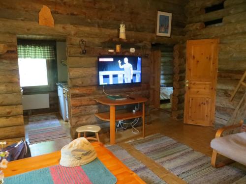 索特Hakamajat Cottages的小木屋内带电视的客厅