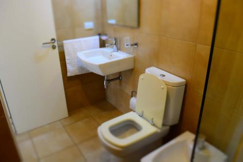 科尔多瓦Santorini 1的一间带卫生间和水槽的浴室