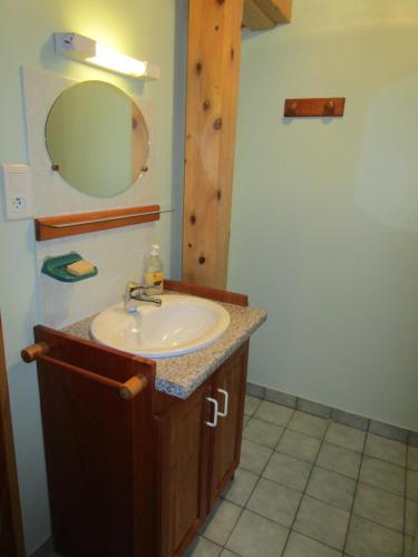 Saulxures-sur-MoselotteLa Boissellerie的一间带水槽和镜子的浴室