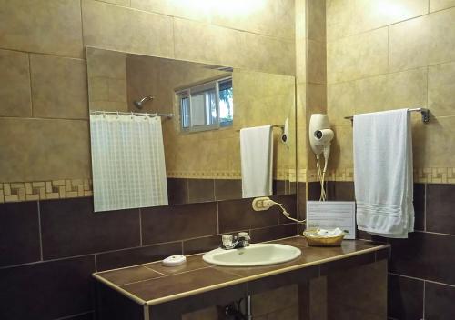 圣佩德罗苏拉Real Guanacaste的一间带水槽和镜子的浴室