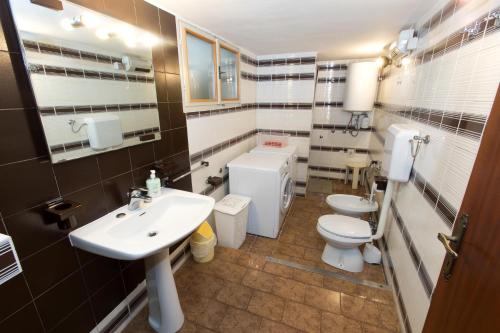 科佩尔Sobe pri Anici的浴室设有2个卫生间和水槽
