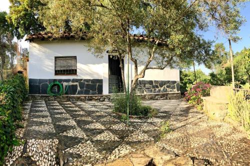 丰特埃里多斯Casa Papiqui的前面有一棵树的房子