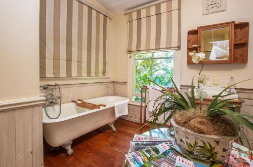 德班戈布尔棕榈宾馆及休闲度假村的带浴缸和盆栽的浴室