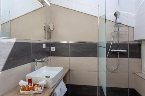 采尔马特博里瓦奇酒店的一间带水槽和淋浴的浴室