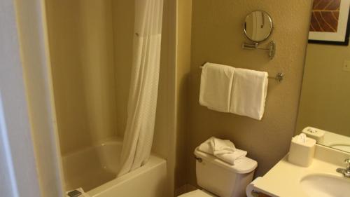 威奇托威奇托东部豪顿套房酒店 的浴室配有白色卫生间和盥洗盆。