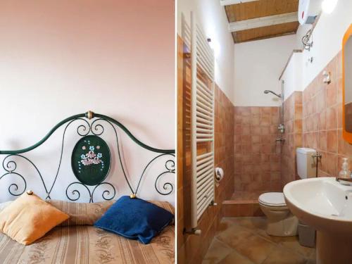 Santa Lucia del MelaVasari的一间带卫生间和水槽的浴室