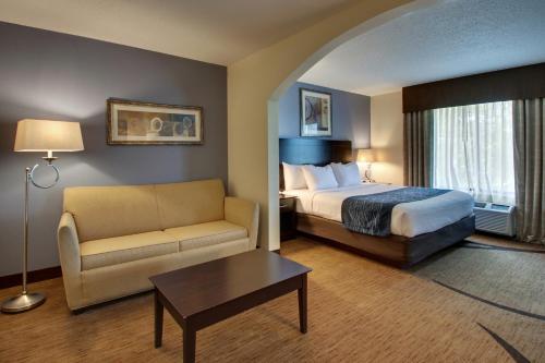 欧文斯伯勒温菲尔德套房酒店的酒店客房,配有床和沙发