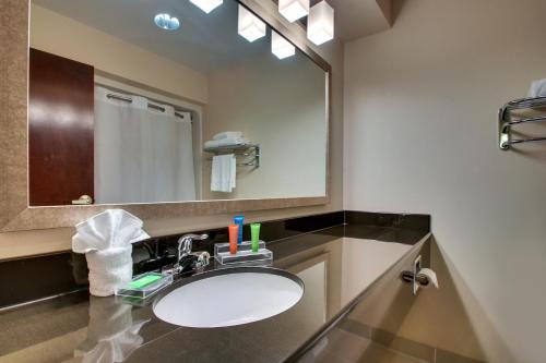 欧文斯伯勒温菲尔德套房酒店的一间带水槽和镜子的浴室