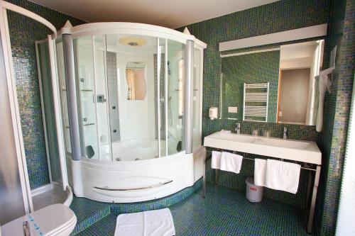 克拉尼克莱纳酒店的带淋浴和盥洗盆的浴室