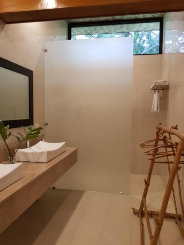 纳苏格布卡西塔斯维多利亚度假屋的一间带水槽和镜子的浴室