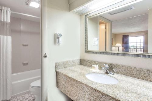 坎普泉坎普斯普林斯戴斯酒店的一间带水槽、镜子和卫生间的浴室