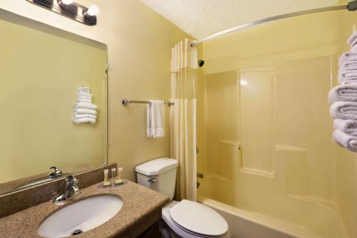 阿拉莫戈多阿拉莫戈多速8酒店的浴室配有卫生间、盥洗盆和淋浴。