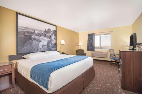 BottineauFour Seasons Inn的酒店客房设有一张大床和一台电视。