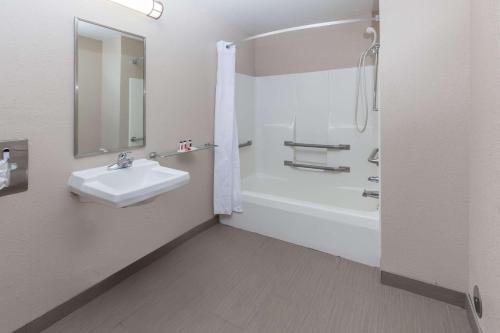 盖洛德盖洛德贝蒙特旅馆&套房酒店的一间带水槽、浴缸和淋浴的浴室