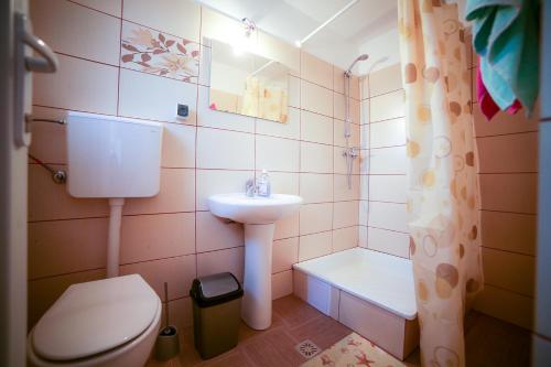 贝利什Cabana Dia Belis的一间带卫生间和水槽的浴室