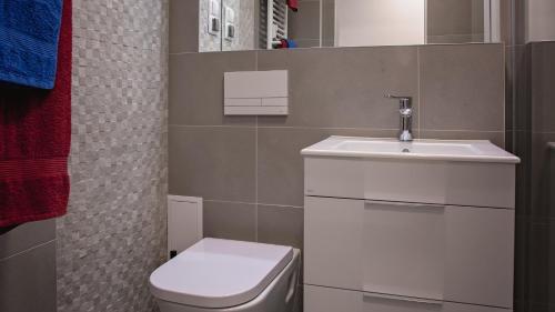 拉齐布日Apartament Piano 3的浴室配有白色水槽和卫生间。