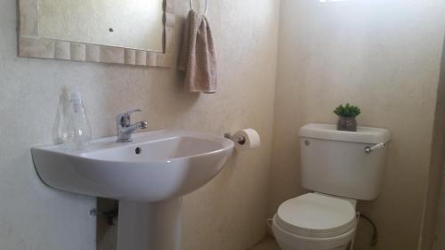 圣迈克尔A Home Away from Home的一间带水槽、卫生间和镜子的浴室