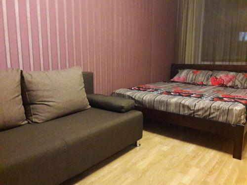 切尔尼戈夫Апартаменты в центре的客厅配有沙发和1张床