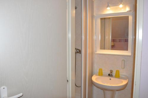 斯塔勒斯普拉维Penzion Zuzana的白色的浴室设有水槽和镜子