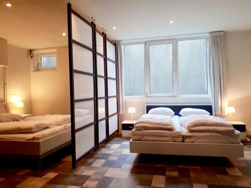 Villa Martensplek met sauna客房内的一张或多张床位