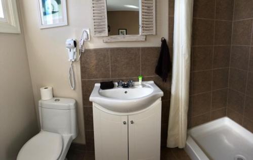佩吉湾克利夫蒂湾汽车旅馆的浴室配有白色水槽和卫生间。