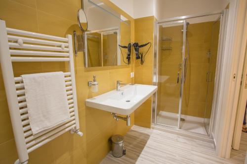 墨西拿B&B al Centro的一间带水槽和淋浴的浴室