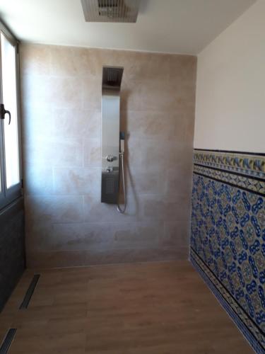 米耶雷斯H.Albar Mieres的墙上带淋浴的浴室