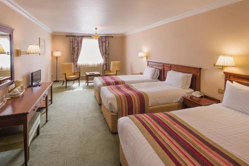 康洛赫伦敦德里阿姆斯酒店的酒店客房设有两张床和电视。