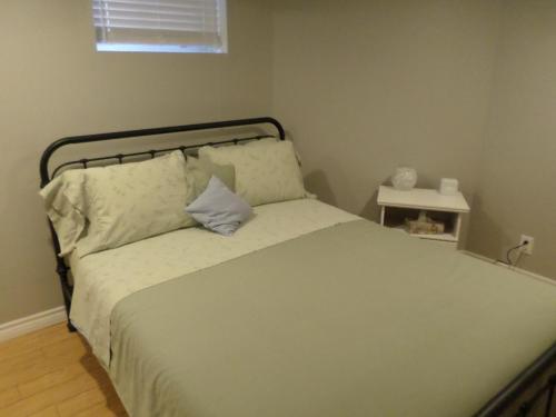 Fantastic and Modern Downtown 1-Bed Basement Apt., parking Wi-Fi and Netflix included客房内的一张或多张床位