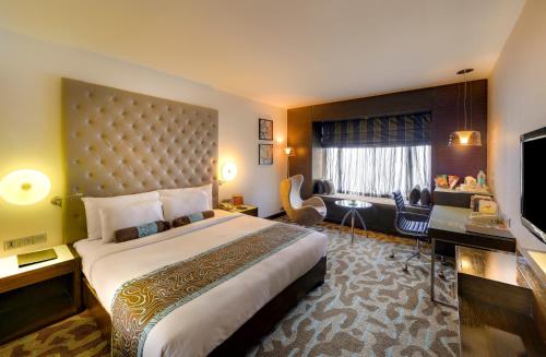 班加罗尔班加罗尔普莱的酒店的酒店客房设有一张大床和一台电视。