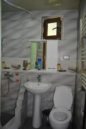第比利斯Golden Way的一间带卫生间和水槽的小浴室