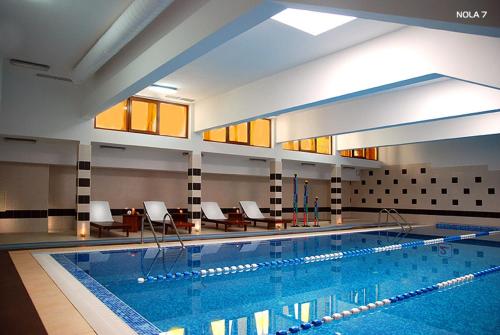 SilistraDanube Hotel & Spa的在酒店房间的一个大型游泳池