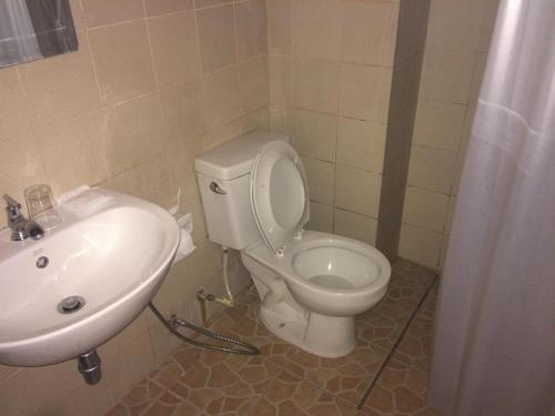 南邦宾大酒店的一间带卫生间和水槽的浴室